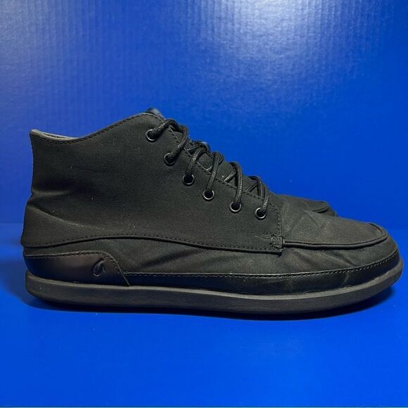 Olukai Mens Nalukai Kapa Black Canvas Lace Up Boot 9.5 - Picture 5 of 11